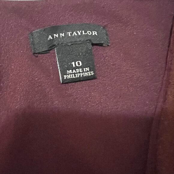 Ann Taylor SIZE 10 Wool Blend Front Seam Long Sleeve A-Line Back Zip Dress - Picture 7 of 12